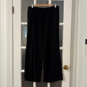 GAP Black Linen Pull-On Wide-Leg Pants